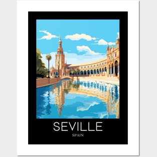 A Pop Art Travel Print of Seville - Spain Posters and Art